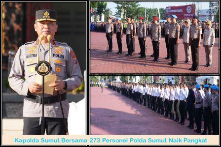 Kapolda Sumut Bersama 273 Personel Polda Sumut Naik Pangkat