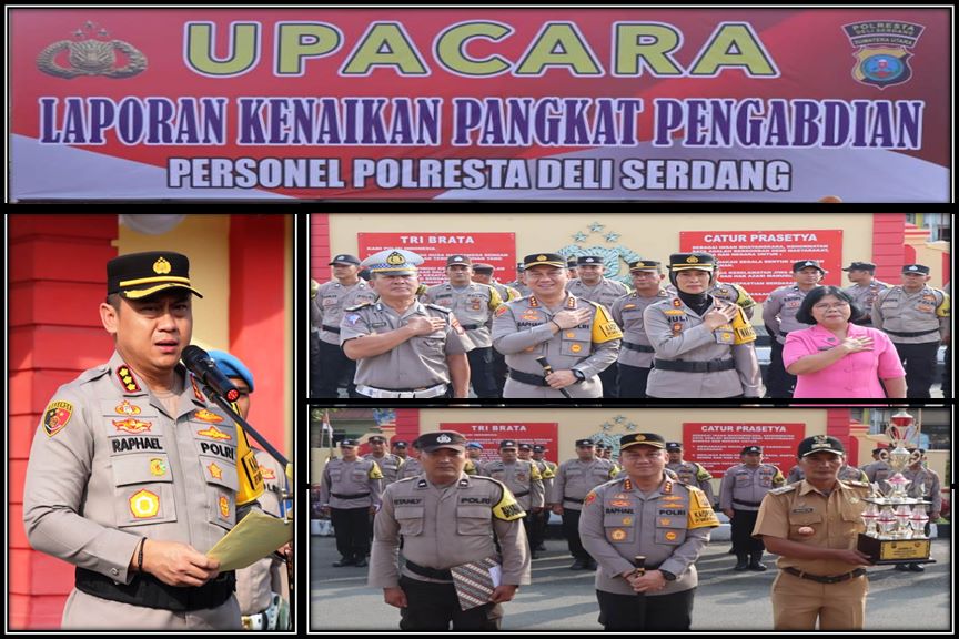 Selain Pimpin Upacara Kenaikan Pangkat Pengabdian, Kapolresta Deli Serdang Beri Reward Kepada Personil Peraih Juara 2 Lomba Satkamling Tingkat Polda Sumut Selain Pimpin Upacara Kenaikan Pangkat Pengabdian, Kapolresta Deli Serdang Beri Reward Kepada Personil Peraih Juara 2 Lomba Satkamling Tingkat Polda Sumut