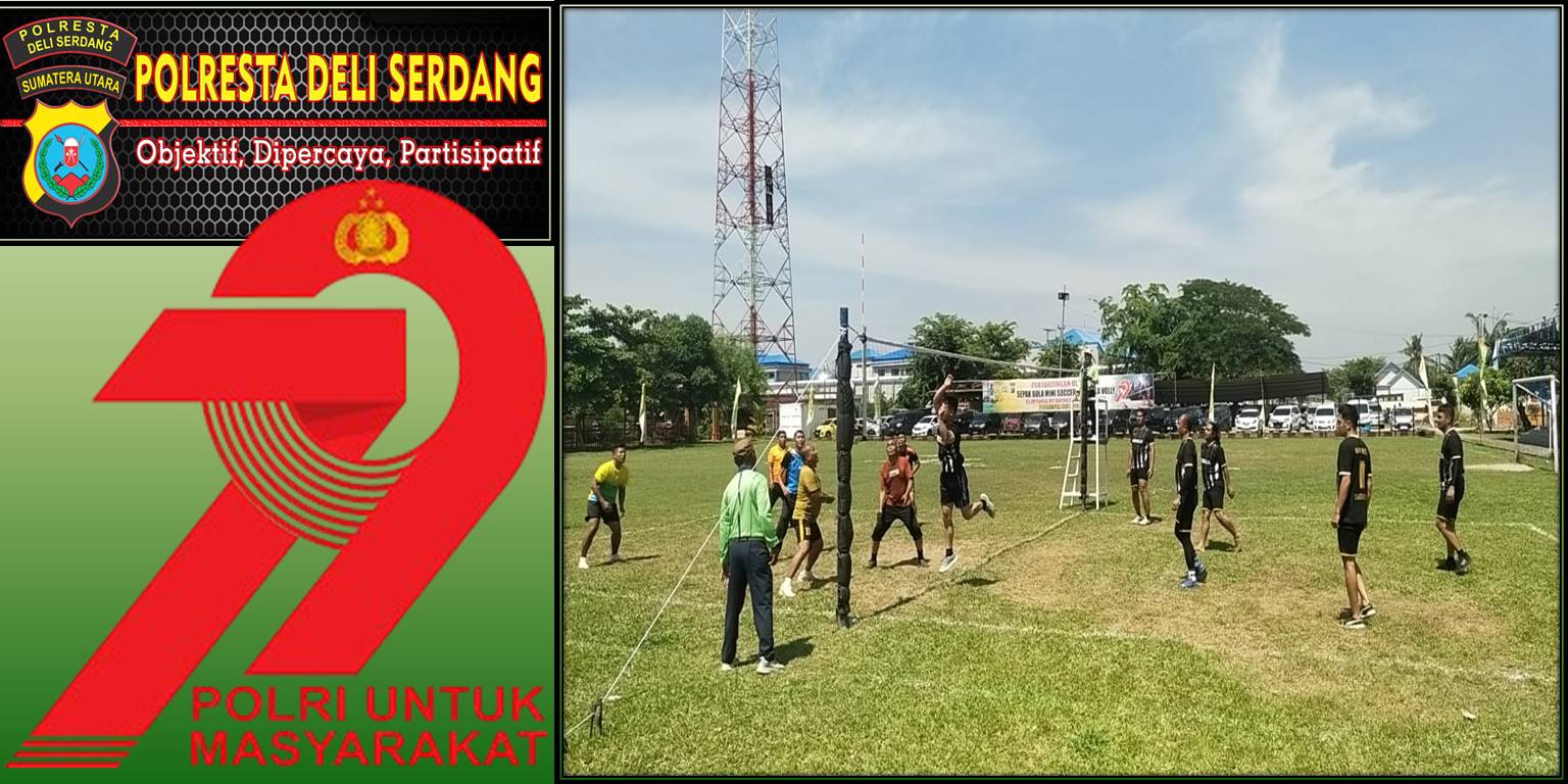 Polresta Deli Serdang Meriahkan HUT Bhayangkara ke-79, Tim Gabungan Polsek Jajaran Raih Juara Pertandingan Voli Antar Satuan