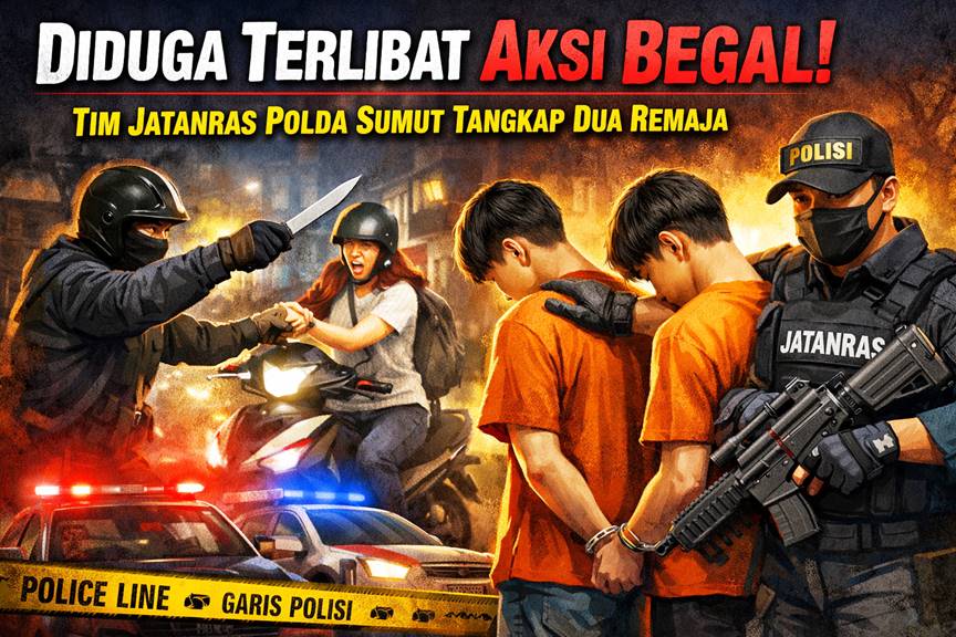 Diduga Terlibat Dalam Aksi Begal, Tim Gabungan Jatanras Polda Sumut Tangkap Dua Remaja Diduga Terlibat Dalam Aksi Begal, Tim Gabungan Jatanras Polda Sumut Tangkap Dua Remaja