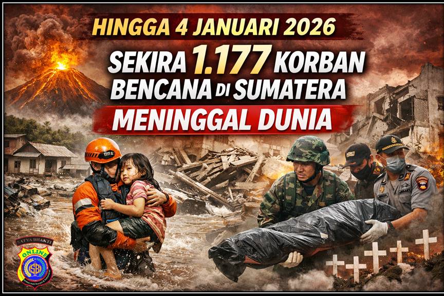 Hingga 4 Januari 2026, Sekira 1.177 Korban Bencana di Sumatera, Meninggal Dunia Hingga 4 Januari 2026, Sekira 1.177 Korban Bencana di Sumatera, Meninggal Dunia