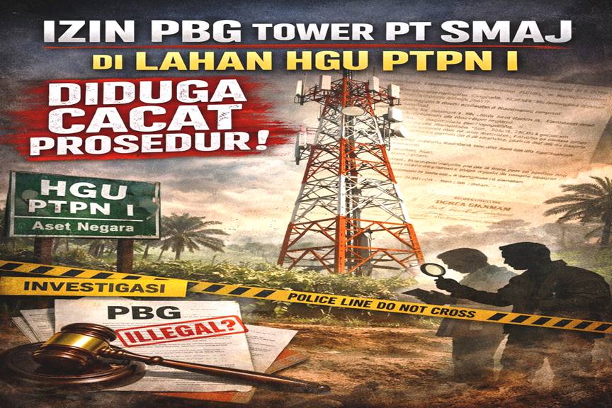 Izin PBG Pembangunan Tower PT SMAJ Di Lahan HGU PTPN I Regional I, Kecamatan STM Hilir Diduga Cacat Prosedur Izin PBG Pembangunan Tower PT SMAJ Di Lahan HGU PTPN I Regional I, Kecamatan STM Hilir Diduga Cacat Prosedur
