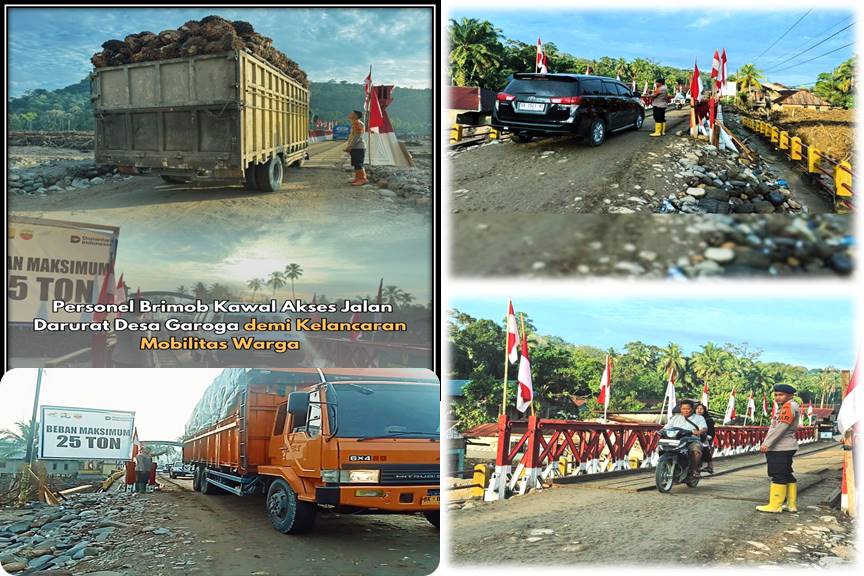 Lancarkan Mobilitas Warga, Personil Brimob Kawal Jalan Darurat Desa Garoga, Tapsel Lancarkan Mobilitas Warga, Personil Brimob Kawal Jalan Darurat Desa Garoga, Tapsel