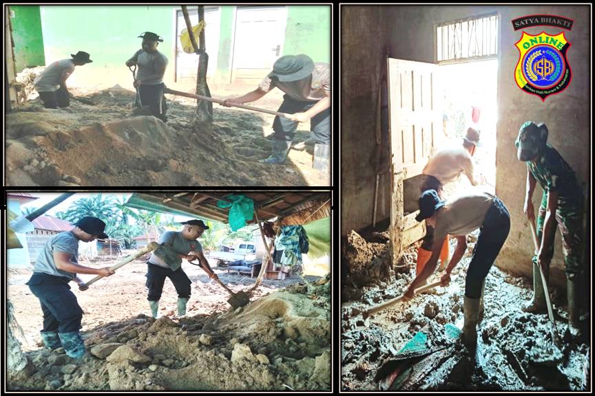 Pulihkan Rumah Warga, Brimob Batalyon C Pelopor dan TNI Gotong Royong Pulihkan Rumah Warga, Brimob Batalyon C Pelopor dan TNI Gotong Royong
