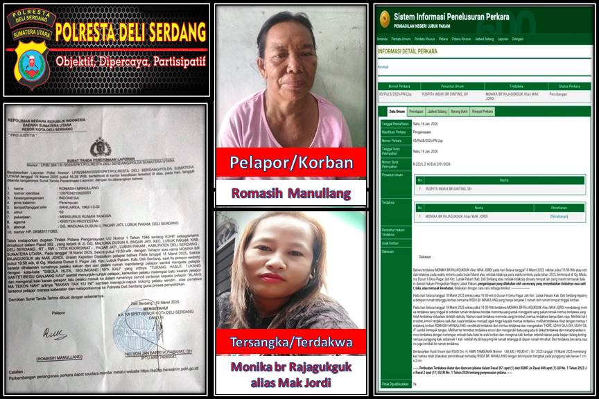 Dakwaan Perkara Nomor 65Pid.B2026PN Lbp terhadap Monika Br Rajagukguk Alias Mak Jordi Menuai Tanda Tanya