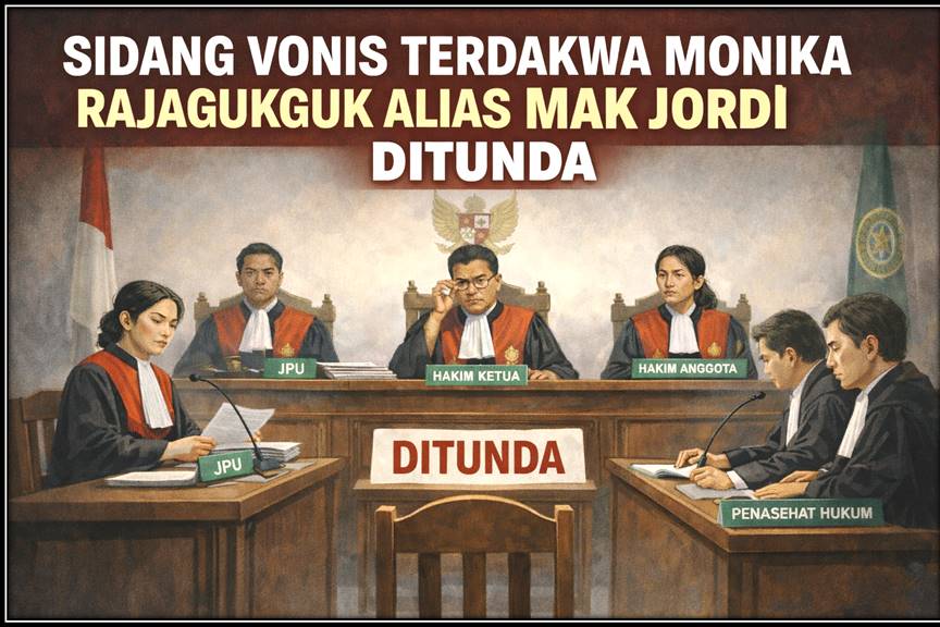 Sidang Vonis Terdakwa Monika Rajagukguk Alias Mak Jordi, Ditunda